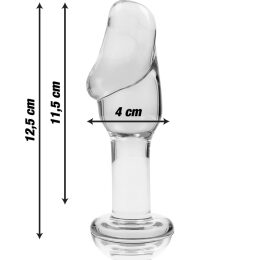 NEBULA SERIES BY IBIZA - MODEL 6 ANAL PLUG BOROSILICATE GLASS 12.5 X 4 CM CLEAR
